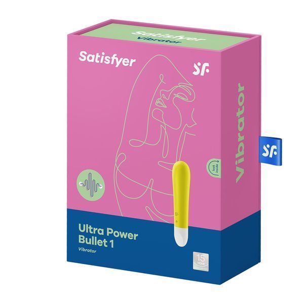 Віброкуля перезаряджаєма Satisfyer Ultra Power Bullet 1 Yellow &mdash; міні-вібратор, фото | купити онлайн у Ass In Bath