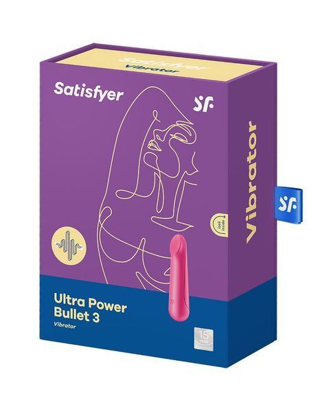 Віброкуля перезаряджаєма Satisfyer Ultra Power Bullet 3 Red &mdash; міні-вібратор, фото | купити онлайн у Ass In Bath