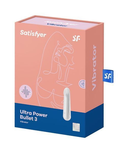 Віброкуля перезаряджаєма Satisfyer Ultra Power Bullet 3 White &mdash; міні-вібратор, фото | купити онлайн у Ass In Bath