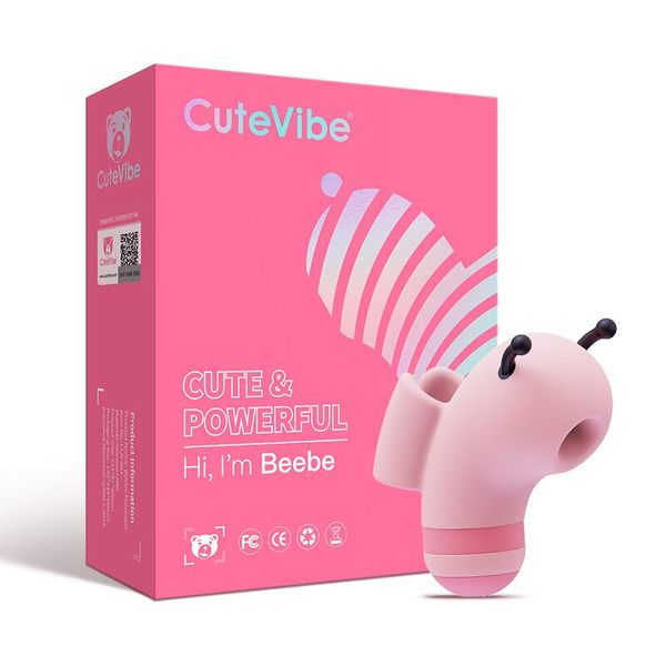 Вакуумний стимулятор із мікрострумами CuteVibe Beebe Pink, на палець