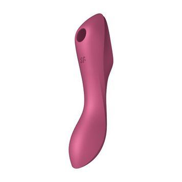 Вакуумний стимулятор із вібрацією Satisfyer Curvy Trinity 3 Red &mdash; вакуумний вібратор, фото товару | купити в магазині Ass In Bath