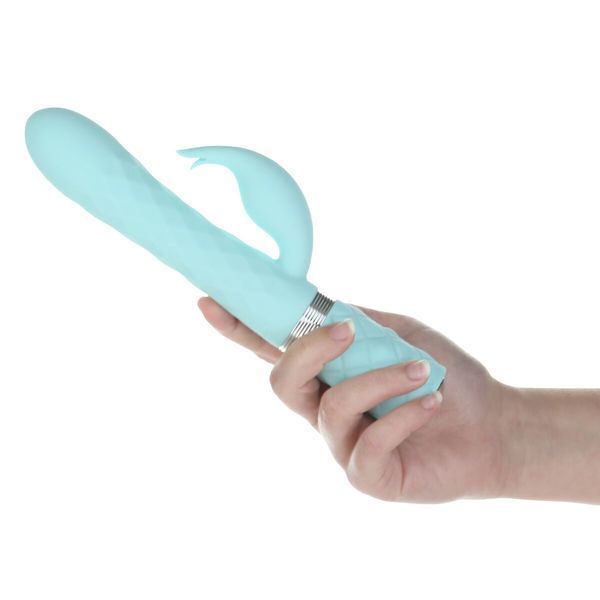 Розкішний кролик з ротацією та вібрацією Pillow Talk Lively Teal, кристал Сваровскі &mdash; Вібратори-кролики, фото | купити онлайн у Ass In Bath