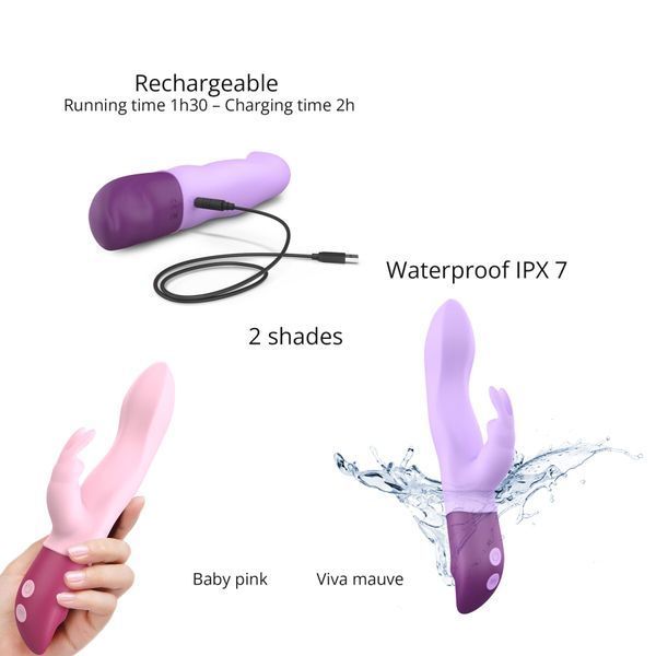 Вібратор-кролик Love To Love Hello Rabbit Violet з гнучким стовбуром і стимуляцією точки G, 2 мотори &mdash; Вібратори-кролики, фото | купити онлайн у Ass In Bath