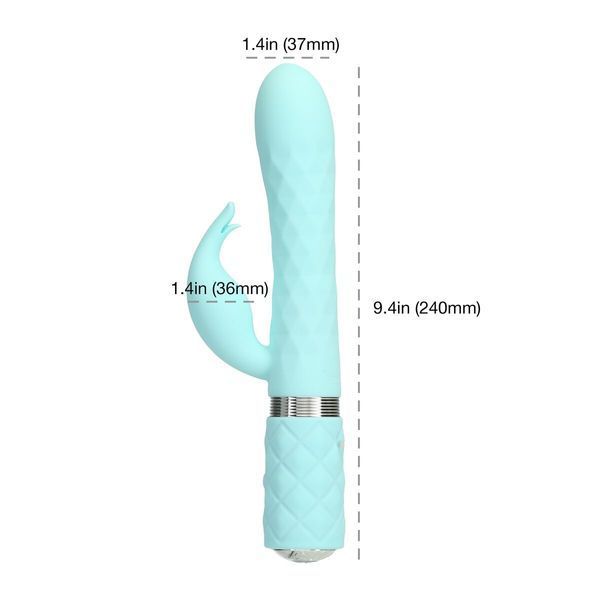 Розкішний кролик з ротацією та вібрацією Pillow Talk Lively Teal, кристал Сваровскі &mdash; Вібратори-кролики, фото | купити онлайн у Ass In Bath