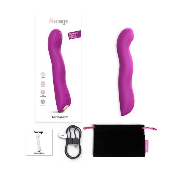 Вібратор Love To Love SWAP - SWEET ORCHID з пульсівною перлиною для точки G, 3 мотора, гнеться &mdash; вібратор для точки G, фото | купити онлайн у Ass In Bath