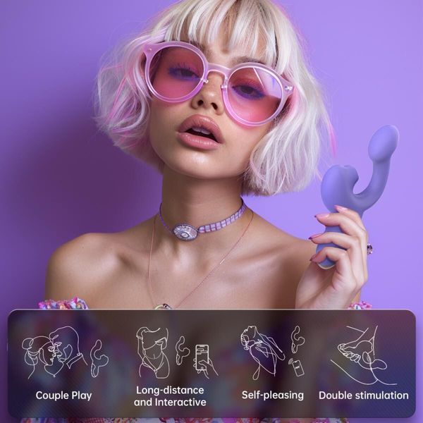 Смарт-вібратор Magic Motion Ponder Purple, подвійна стимуляція, віброяйце+язичок для клітора &mdash; Вібратори-кролики, фото | купити онлайн у Ass In Bath