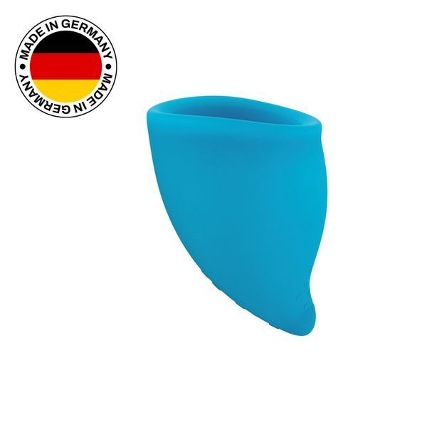 Менструальна чаша Fun Factory FUN CUP SIZE A, бірюзова, багаторазова, діаметр 4 см, об&rsquo;єм 20 мл &mdash; менструальні чаши, фото | купити онлайн у Ass In Bath