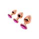 Металева анальна пробка Wooomy Tralalo Rose Gold Metal Plug Magenta S, діаметр 2,8 см, довжина 7 см 4