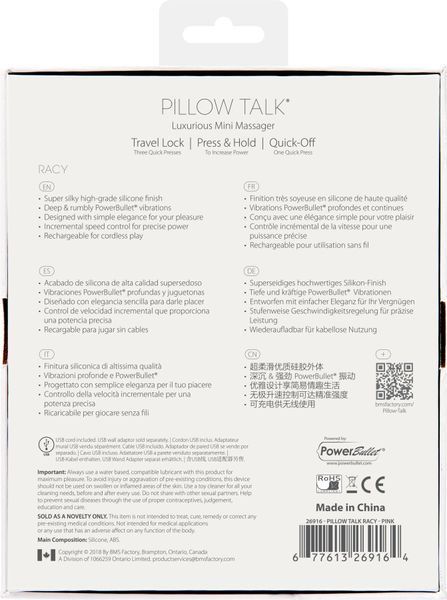 Розкішний вібратор Pillow Talk - Racy Pink з кристалом Swarovski для точки G, подарункове паковання &mdash; вібратор для точки G, фото | купити онлайн у Ass In Bath
