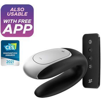Смарт-вібратор для пар Satisfyer Double Fun (Black) з пультом ДК &mdash; вібратор для пар, фото | купити онлайн у Ass In Bath