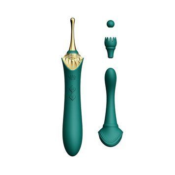 Вагінально-кліторальний вібратор Zalo &mdash; Bess Turquoise Green, багатофункціональний із насадками &mdash; міні-вібратор, фото | купити онлайн у Ass In Bath