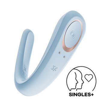 Вібратор для пар Satisfyer Double Classic Light Blue з одним моторчиком &mdash; вібратор для пар, фото | купити онлайн у Ass In Bath