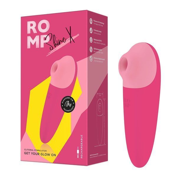 Вакуумний кліторальний стимулятор Romp Shine X, 10 рівнів інтенсивності &mdash; вакуумний вібратор, фото товару | купити в магазині Ass In Bath