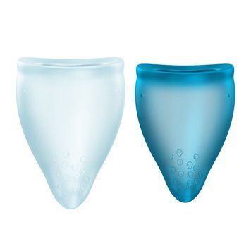 Набір менструальних чаш Fun Factory FUN CUP EXPLORE KIT, 2 шт, Multicolored Turquoise, об&rsquo;єми 20 та 30 мл &mdash; менструальні чаши, фото | купити онлайн у Ass In Bath