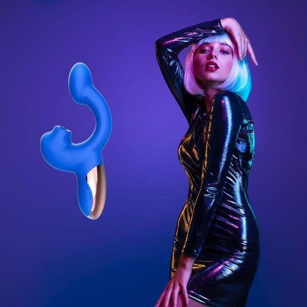 Смарт-вібратор Magic Motion Ponder Blue, подвійна стимуляція, віброяйце+язичок для клітора &mdash; Вібратори-кролики, фото | купити онлайн у Ass In Bath