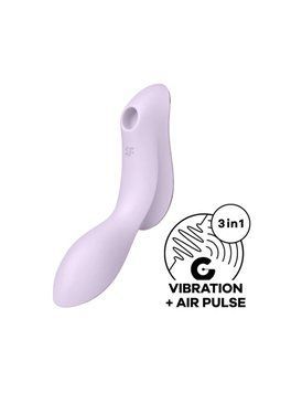 Вакуумний стимулятор з вібрацією Satisfyer Curvy Trinity 2 Violet &mdash; вакуумний вібратор, фото товару | купити в магазині Ass In Bath