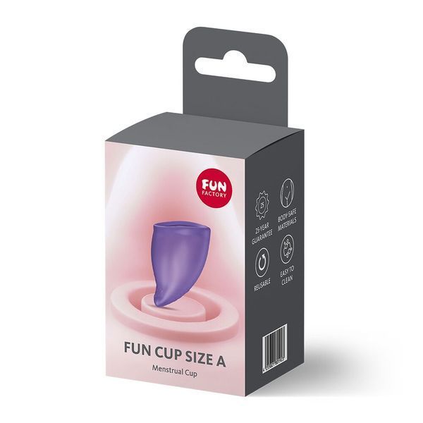 Менструальна чаша Fun Factory FUN CUP SIZE A Black Currant, багаторазова, діаметр 4 см, об&rsquo;єм 20 мл &mdash; менструальні чаши, фото | купити онлайн у Ass In Bath