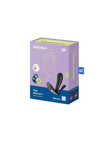 Подвійний смарт-вібратор у трусики Satisfyer Top Secret+ Black &mdash; вібратор під одяг, фото | купити онлайн у Ass In Bath