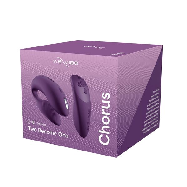 Смарт-вібратор для пар We-Vibe Chorus Purple, сенсорне керування вібраціями стисненням пульта