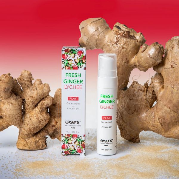 Стимулирующий гель EXSENS Kissable Fresh Ginger Litchi 15мл, можно для поцелуев, охлаждающий