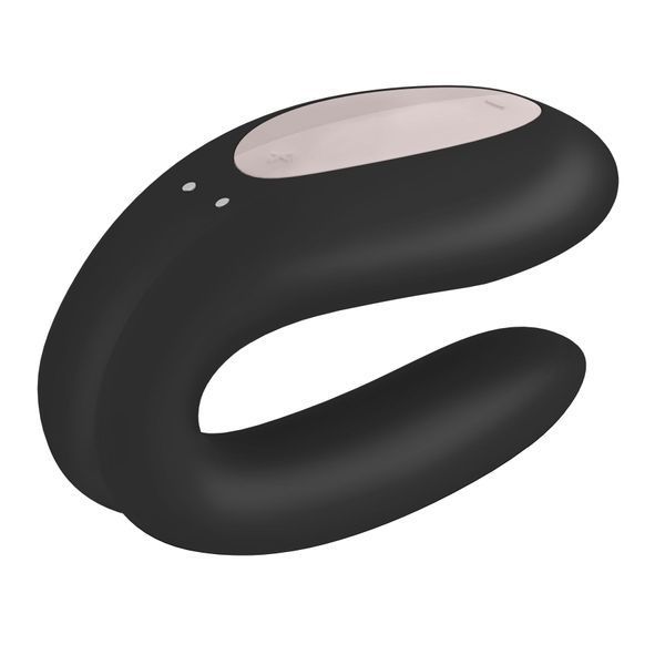 Смарт-вібратор для пар Satisfyer Double Joy Black із широким кліторальним стимулятором &mdash; вібратор для пар, фото | купити онлайн у Ass In Bath