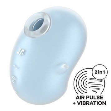 Вакуумний кліторальний стимулятор з вібрацією Satisfyer Cutie Ghost Blue &mdash; вакуумний вібратор, фото товару | купити в магазині Ass In Bath