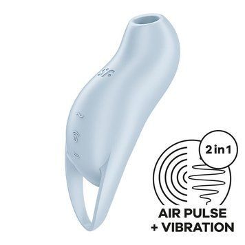 Вакуумний кліторальний стимулятор з вібрацією Satisfyer Pocket Pro 1 Blue &mdash; вакуумний вібратор, фото товару | купити в магазині Ass In Bath