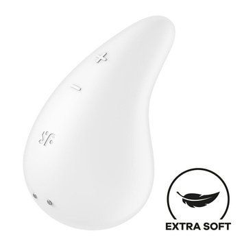 Вібратор для зовнішньої стимуляції Satisfyer Dew Drop White, 2 мотори, 12 режимів, м&rsquo;який корпус &mdash; міні-вібратор, фото | купити онлайн у Ass In Bath