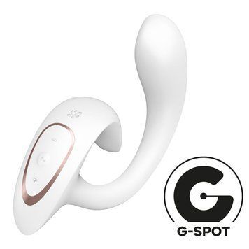 Вагінально-кліторальний вібратор Satisfyer G for Goddess 1 White, 2 мотори &mdash; вібратор для пар, фото | купити онлайн у Ass In Bath