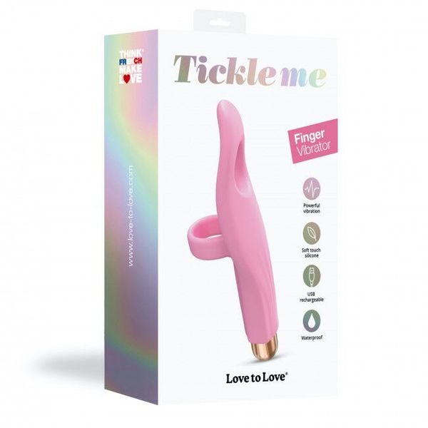 Вібратор на палець Love To Love Tickle me - BABY PINK перезаряджається, 3 варіанти використання