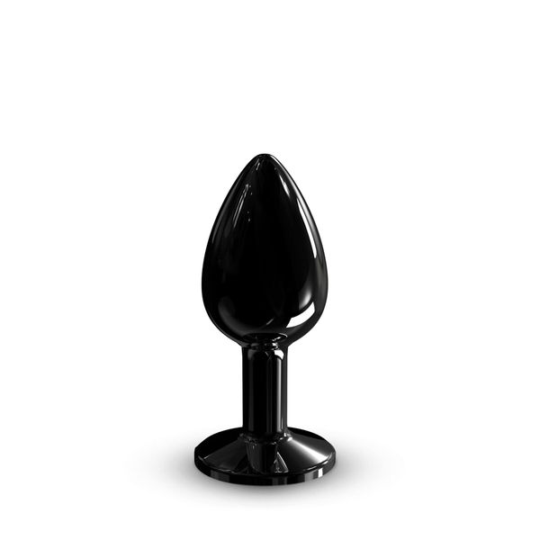 Металева анальна пробка з кристалом Dorcel Diamond Plug Black S