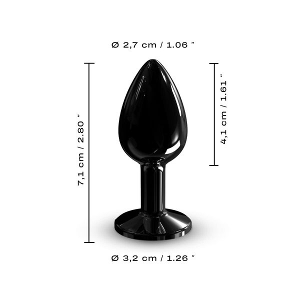 Металева анальна пробка з кристалом Dorcel Diamond Plug Black S