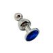 Металева анальна пробка Wooomy Lollypop Double Ball Metal Plug Blue S, діаметр 2,8см, довжина 8,5см 1