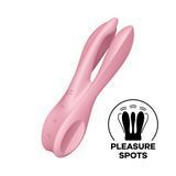 Кліторальний вібратор Satisfyer Threesome 1 Pink з трьома гнучкими пальчиками &mdash; міні-вібратор, фото | купити онлайн у Ass In Bath