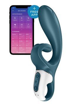 Смарт вібратор-кролик Satisfyer Hug Me Bluegrey, 2 мотори, діаметр 4,2см, широка кліторальна частина &mdash; Вібратори-кролики, фото | купити онлайн у Ass In Bath