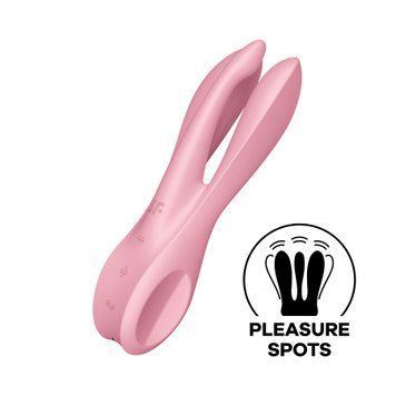 Кліторальний вібратор Satisfyer Threesome 1 Pink з трьома гнучкими пальчиками &mdash; міні-вібратор, фото | купити онлайн у Ass In Bath