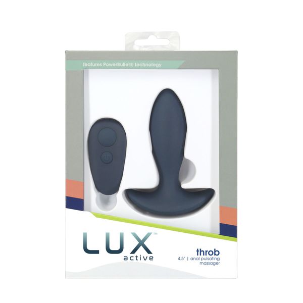 Анальная пробка с пульсацией Lux Active – Throb – 4.5" Anal Pulsating Massager, пульт ДУ