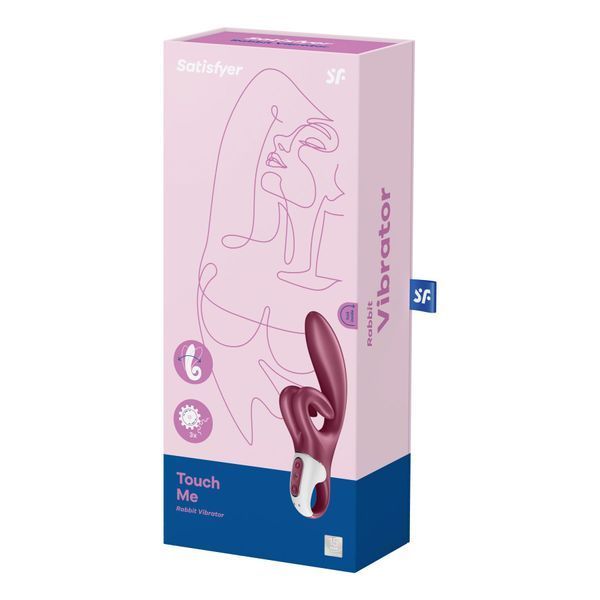 Вібратор-кролик Satisfyer Touch Me Red, подвійний відросток, 3 потужні мотори &mdash; Вібратори-кролики, фото | купити онлайн у Ass In Bath