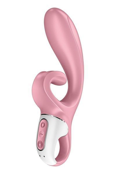 Смарт вібратор-кролик Satisfyer Hug Me Pink, 2 мотори, діаметр 4,2см, широка кліторальна частина &mdash; Вібратори-кролики, фото | купити онлайн у Ass In Bath