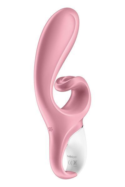 Смарт вібратор-кролик Satisfyer Hug Me Pink, 2 мотори, діаметр 4,2см, широка кліторальна частина &mdash; Вібратори-кролики, фото | купити онлайн у Ass In Bath