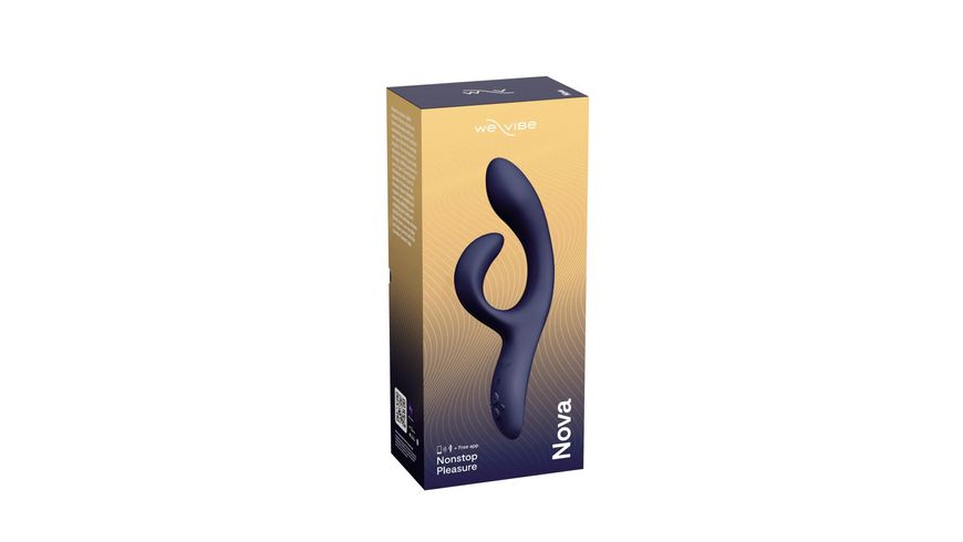 Смарт вибратор-кролик We-Vibe Nova Midnight Blue, эргономичный, регулируемый угол наклона ствола