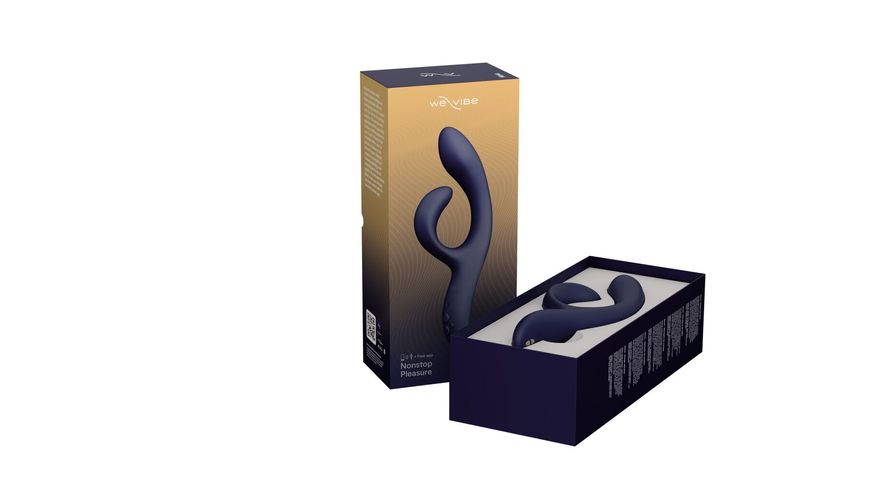 Смарт вибратор-кролик We-Vibe Nova Midnight Blue, эргономичный, регулируемый угол наклона ствола