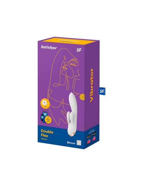 Смарт вібратор-кролик із подвійним відростком Satisfyer Double Flex White