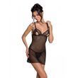 Сорочка з вирізами на грудях, стрінги Passion LOVELIA CHEMISE L/XL, black