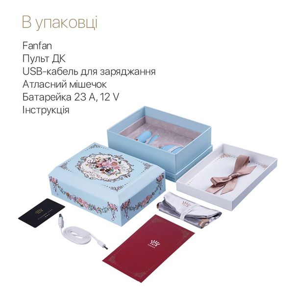 Смартвібратор для пар Zalo Fanfan set Royal Blue, пульт ДК