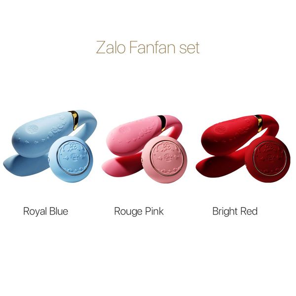 Смартвібратор для пар Zalo Fanfan set Royal Blue, пульт ДК