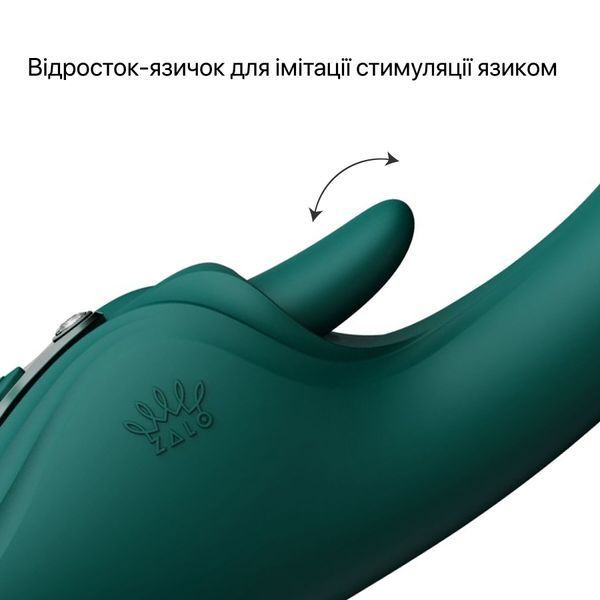 Смарт-вібратор Zalo Ares Turquoise Green, підігрів, 3 мотори, язичок для клітора, стимуляція точки G &mdash; Вібратори-кролики, фото | купити онлайн у Ass In Bath