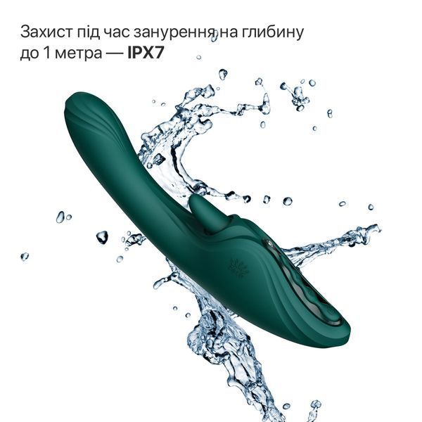 Смарт-вібратор Zalo Ares Turquoise Green, підігрів, 3 мотори, язичок для клітора, стимуляція точки G &mdash; Вібратори-кролики, фото | купити онлайн у Ass In Bath