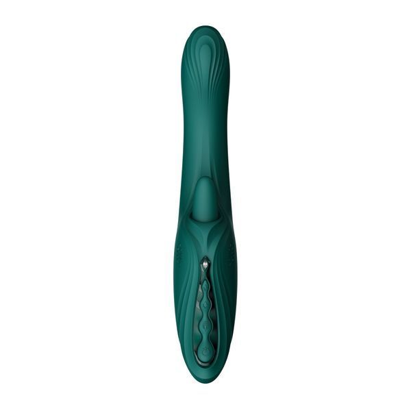 Смарт-вібратор Zalo Ares Turquoise Green, підігрів, 3 мотори, язичок для клітора, стимуляція точки G &mdash; Вібратори-кролики, фото | купити онлайн у Ass In Bath