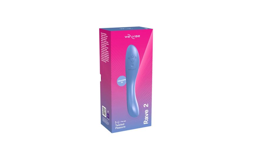 Смарт-вибратор We-Vibe Rave 2 Twisted Pleasure Blue, для точки G и входа во влагалище, 2 мотора